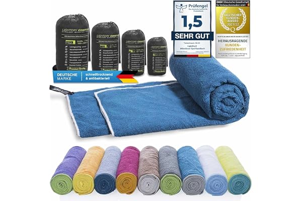 LightDry Serviette de Sport Sac à Dos en Microfibre Originale pour Femmes et Hommes Serviette de Voyage Serviette de Sport à séchage extrêmement Rapide Serviette de Plage, légère et antibactérienne