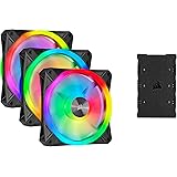 Corsair iCUE QL120 RGB, Ventilateur LED RGB PWM 120 mm (102 LED RGB Paramétrables Individuellement, Allant jusqu’à 1 500 TR/M