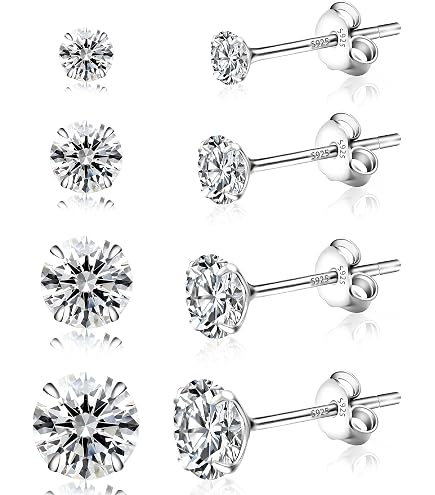 Boucles D'oreilles En Acier Inoxydable Avec Zircone - Lot De 12 Paires - Hypoallergénique - Pour Hommes Et Femmes - Styles Unisexe - 5