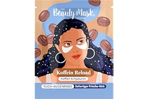 ‎THE BEAUTY MASK COMPANY The Beauty Mask Company Tuch-Augenpads | Koffein Reload | Augenpflege für einen sofortigen Frische-Kick | 1x Sachet mit zwei Pads