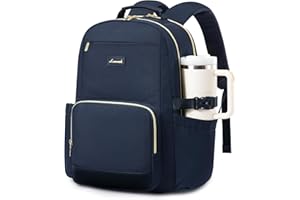 LOVEVOOK Sac à dos pour femme avec poche pour grande gourde, pour ordinateur portable de 15,6 pouces, idéal pour le voyage, le travail, les affaires et les enseignants universitaires, étanche.