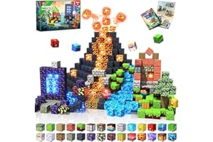 MAGNEVERSE Magnetische Bausteine - 150 Teile Magnetic Blocks - Wald und Dinosaurier - Montessori magnetisches Spielzeug für Kinder ab 3 4 5 6 7 8 9 Jahren, kreative Geschenke für Jungen und Mädchen