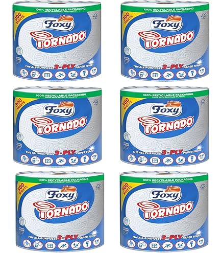 Foxy Tornado | 6 Rolls | 300 Sheets Per Roll | 3-ply Universal Roll - View #4