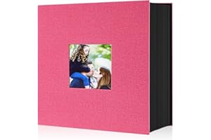 Lanpn Fotoalbum 10x15 600, Extra Großes XXL Leinen Einstecken Einsteckalbum für Hoch und Querformat Fotos Bilder Rot