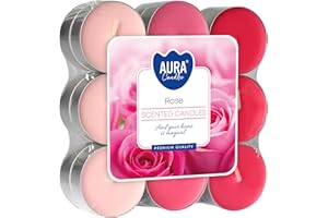 BISPOL 18* Tealight podgrzewacze zapachowe róża, wiosenny, delikatny zapach, ø3,9x1,5 cm