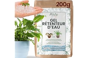 VIRHEA Granulés Gel Rétenteur d’Eau pour Plantes | Eau Gélifiée Plante | Arrosage Automatique Pendant Les Vacances | Intérieur et extérieur | Sachet de 200g