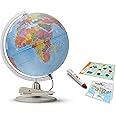 Tecnodidattica Parlamondo Speaking, Illuminated & Revolving Educational Globe for Kids, 30cm | 12" - Blue w/LED