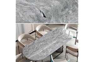 WECREATEMORE 80cm×3m, 80cm Wide Grey Marble Wallpaper Sticky Back Plastic Roll, Worktop Vinyl Covering, Waterproof Thick Contact Paper Self Adhesive Vinyl Wrap for Furniture Redo Kitchen Worktops cupboards