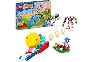 LEGO Sonic the Hedgehog: Sonic’s Campfire Clash Set, Collectible Building Toy with 4 Characters, Gold Rings and a Chaos Emerald, Gifts for Gamers, Boys & Girls aged 7 Plus 77001