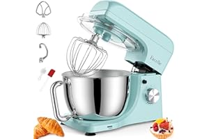 Impastatrice Planetaria, Facelle 1300W 10 Velocità con Impulso Planetaria Professionale, Impastatrice Planetaria Offerta con Vasca in acciaio inox da 5,5L, Gancio Impastare, Flat beater e Frusta (Blu)