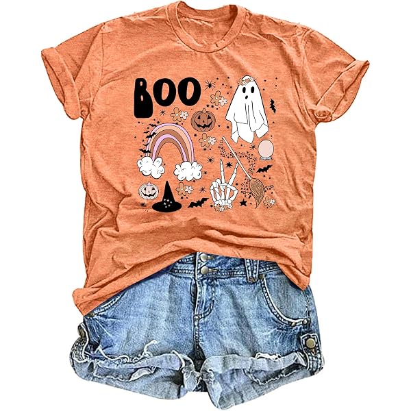 T-shirt Halloween Femme - Manches Courtes, Col V, Motif éclaboussures De Sang, Pour Fête, Déguisement, Cadeau - Polyester