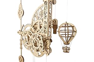 UGEARS Aero Clock 3D Puzzle - Kit Modello in Legno Regalo per la Festa del Papà per Adulti da Costruire - Orologio da Parete Vintage Fai da Te con Puzzle in Legno a Pendolo - Orologio Meccanico