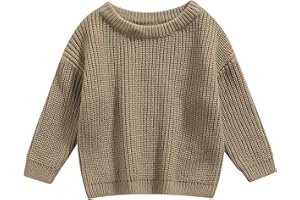 GEAGODELIA Baby Oversized Knitted Jumper Girls Boys Winter Ribbed Knit Sweater Chunky Pullover Long Sleeve Knitwear Top Soft Unisex Toddler Baby Clothes Autumn Outwear
