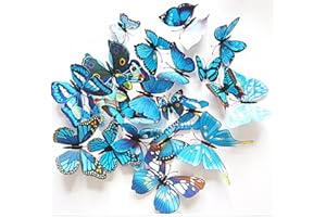 OBLIQUE UNIQUE Oblique-Unique Mariposas en 3D para Pared con Adhesivos Tatuajes – Color