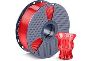 SUNLU PLA Filament, filament do drukarek 3D 1,75 mm ±0,02 mm, 1 kg na rolkę, Przezroczysty czerwony
