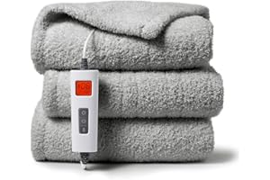 CAROMIO Heizdecke mit Abshaltautomatik (Grau, 130x180cm)