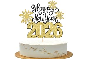 SYKYCTCY 1 Pack 2026 Happy New Year Cake Topper New Years Eve Cake Picks 2026 Happy New Year Cake Topper Cake Decorations 2026 New Years Eve Party Supplies