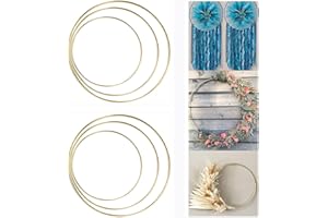 ALEMIN Aros de metal 30/25/20 cm 6 unidades Creative Metal para Manualidades, Aro Atrapasueños, Anillo de Guirnalda para Tapiz de Macramé, Ganchillo, Bohemia, Decoraciones Nupciales