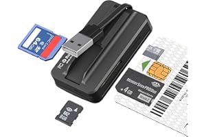 BAWANFA PRO 6-in-1 Lecteur Carte Identité Belge - Lecteur Carte Eid - Prend en Charge Les Cartes à Digital Signature/CAC/Carte D'identité à Puce/Banque IC/Eid/SD,Micro SD, MS,SIM, M2 Carte de Santé, pour Windows