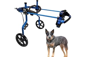 KAJILE Regulowany 2 koło wózek dla psa,M-3 Rozmiar Dla Niepełnosprawnych, Rehabilitacja tylnych łap psa, Fit Wysokość 30-41cm, Szerokość 13-18.5cm, Długość 20-28cm