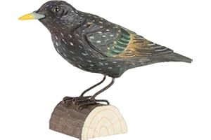 ‎WILDLIFEGARDEN WILDLIFEGARDEN Wildlife Garden WG412 DecoBird Star - Handgeschnitzter Dekorative Vogel aus Holz - Mittelgroße Europäische Vögel