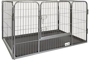 MaxxPet Cage pour Chien - Chenil - Enclos - Parc pour Chien - Intérieur - 125x78x80cm - Noir