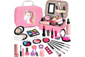 Flybay Kids Makeup Sets for Girls, Washable Girls Make Up Set Kids Toys, Real Childrens Make Up Set for Kids Princess, Christmas Birthday Gifts for Girls Aged 3 4 5 6 7 8 9 10