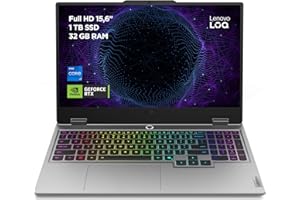 Lenovo LOQ Gen 10 - Portátil Gaming IA 15.6" FHD (Intel Core i7-13650HX, NVIDIA GeForce RTX 5060, 32 GB RAM, 1 TB SSD, 144 Hz, Wi-Fi 6, Sin Sistema Operativo) QWERTY RGB 24 Zonas Español - Gris