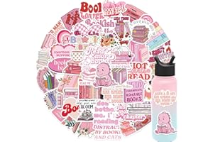 FANCICO 50 adesivi lettura per bottiglie d'acqua, adesivi in vinile, accessori per libri,laptop, diario, album per adulti e adolescenti ragazza