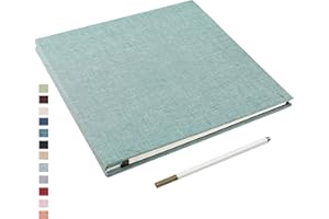 Yopih Album Foto Autoadesivo Album Fotografico Fai Da Te Fotos 10X15 Memories Album Portafoto Pagine Bianche e Copertina in Lino Regali Nozze Natale Valentino Regalo di Anniversario Compleanno bambini