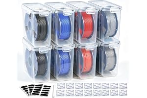 Förvaringsboxar för 3D-filament, 8-pack, lufttäta Dry Box 4,0 L med återanvändbar silikagel, för 1 kg-spolar PLA PETG TPU
