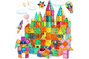 BUOAZR 84Pcs Bloques de Construcción Magnéticos, 3D Juego Magnetico Juguetes, Juguete Educativo con Figuras Geométricas, Construcciones Magneticas Niños Juguete para Más de 3 Niños y Niñas