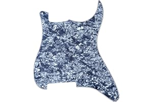 Musiclily 4 Otworów śrubki Pickguard bez Otworów Maskownica do Gitary typu Strat Custom, 4 warstwowy Grey Pearl