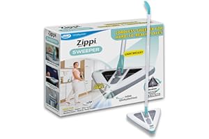 JML Zippi Triangular Floor Cleaner - Cord-Free, Lightweight and Compact Electric Cleaning Brush - Rechargeable Sweeper with High-Speed Spinners, Hard Floor and Carpet Friendly - 30min Run Time