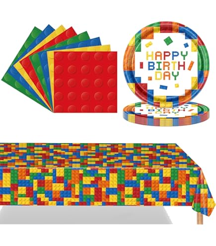 Kit Vaisselle Jetable Anniversaire Enfant - 40 Pièces Pour 10 Invités (assiettes, Gobelets, Serviettes, Pailles, Décorations)