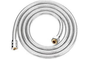 Aopoy Shower Hose 1.5m, 59" Chrome Stainless Steel Shower Pipe, Anti Kink and Leakproof, Short Shower Cable, Easy DIY Replacement