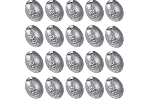 LDBKLGHJ Piombi da Pesca - Set di 20 Pezzi di Piombo da Pesca di 10 grammi, Perfetti per Pesca Mare e Carpfishing - Piombi Resistenti e Facili da Usare