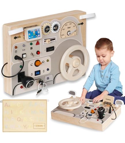 Bambini occupati Bordo Bambini Montessori Dinosauro Gear Accessori fai da te Materiale Giocattoli educativi precoci per l'apprendimento delle abilà in legno per il bambino  26