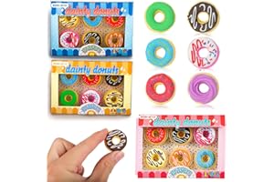 KTXABY 18 Pcs Donut Eraser,Mini Erasers,Pencil Erasers,Novelty Erasers for School Supplies,Rewards Party,Colourful Gift Style Packaging