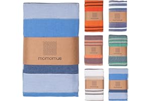 MOMOMUS Lightweight Extra Large Picnic Blanket for the Beach - XXL, with Fringes, Compact - Sandless Beach Mat, Sandproof Beach Blanket - Blue, 210x240 cm