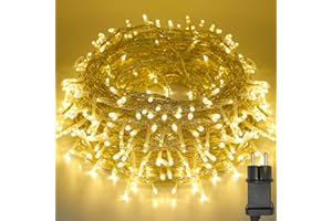 MEISION Lichterkette Außen Innen LED Lichterkette 20m 200LEDs mit Timer, 8 Modi, Speicherfunktion, IP44 Wasserdicht, Lichterkette Außen Strom für Weihnachtsdeko Party Hochzeit halloween, Warmweiß