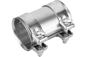 QQMORA Abrazadera de tubo de escape de 3 pulgadas y 76 mm,conector a tope,abrazadera doble,manguito de acero inoxidable,piezas de reparación de tubo universal aptas para la mayoría de los coches