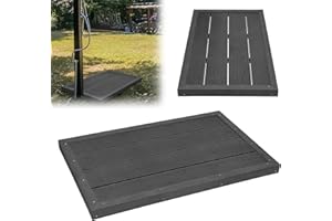 VA-Cerulean Plaque de Sol WPC Élément de Sol antidérapant pour Douche solaire Douche de Jardin Douche extérieure échelle de Piscine Douche de Piscine 105x63x5.5CM Sol antidérapant Outdoor&Indoor