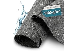 TeichVision - Non-tissé de Protection - pour étang et Bassin - Gris - 1000 g/m² - 3 x 2 m