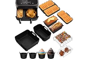 ‎KIQIONE 12 Stück Airfryer Zubehör für Philips Airfryer Dual Basket 3000/5000-Serie 6L/3L,Heißluftfritteuse Zubehör Silikonform Einsätze Mit Philips Airfryer XXL 9L NA350/00,NA352/04,NA352/00,NA550/00