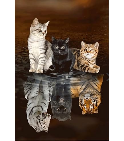 Tiger Katze Puzzle 1000 Teile 38x26cm - Wunderschönes Dekorationspuzzle, Geschenk Für Erwachsene & Kinder, Klassisches Lernspiel