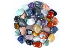 ‎CROCON Crocon 0,5 kg różne kryształy, kamienie do rozbijania, zestaw luzem, 2000 karatów, kieszonkowe, kryształy, lecznicze, równoważące, kamienie szlachetne, kolekcja kamieni palmowych, szczęście, amulet,