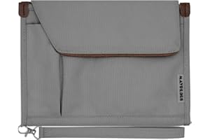 MAYPLOUS Dossier de conférence A5 Sac de rangement professionnel Mallette de transport pour bloc-notes Cas de document A5 Portfolio Organizer (Gris fumée)