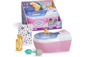 BABY born Toilette - Puppentoilette mit Spülgeräuschen, Toiletten-Song & Zubehör - Hochwertiges Puppenzubehör - Für Puppen der Größe 36 cm & 43 cm, Rosa