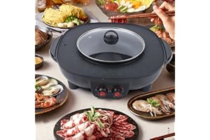 FUROMG 2 po Hot Pot Kitchen multifonction barbecue Elektro Hotpot Four fumée - Pan de grill sans gril Machine électrique